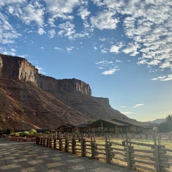 Red Cliffs Lodge Moab - Looking at the main lodge from room. - Hotels Near Me - Moab, Utah