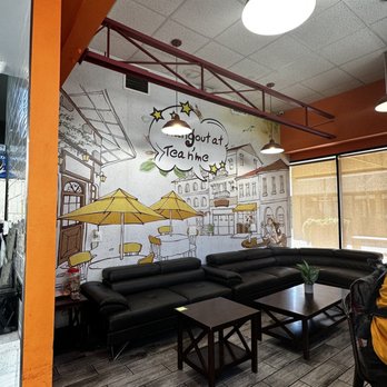Tea N' Me -  coffee shop with a mural on the wall - Bubble Tea Near Me - Sylmar, California