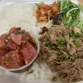 Grinds 2 Da Max Russell - Combo plate- shoyu poke and kalua pig - Hawaiian Near Me - Las Vegas, Nevada Grinds 2 Da Max Russell - Combo plate- shoyu poke and kalua pig - Hawaiian Near Me - Las Vegas, Nevada
