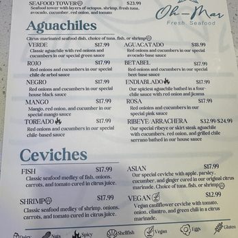Oh-Mar Fresh Seafood - Menu - Seafood Near Me - Melrose Park, Illinois
