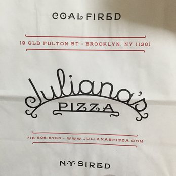 Juliana's - Juliana's pizza to go bag - Pizza Near Me - Brooklyn, New York Juliana's - Juliana's pizza to go bag - Pizza Near Me - Brooklyn, New York