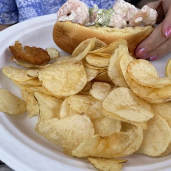 Blue Water Fish - Shrimp salad sandwich with chips - Seafood Markets Near Me - Wading River, New York Blue Water Fish - Shrimp salad sandwich with chips - Seafood Markets Near Me - Wading River, New York