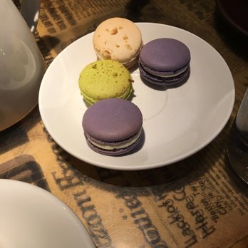 Thinking Cup - Lavender, pistachio, and mystery macaron - Coffee & Tea Near Me - Boston, Massachusetts
