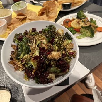 Yellow Brix Restaurant - Brussel sprout salad (no cheese and dressing on side for dairy free) and a side of sautéed veggies - Seafood Near Me - Carlsbad, New Mexico Yellow Brix Restaurant - Brussel sprout salad (no cheese and dressing on side for dairy free) and a side of sautéed veggies - Seafood Near Me - Carlsbad, New Mexico