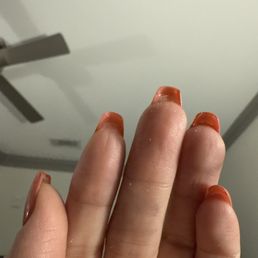 Notice my middle finger and my pointer finger are crooked. Notice my middle finger and my pointer finger are crooked.