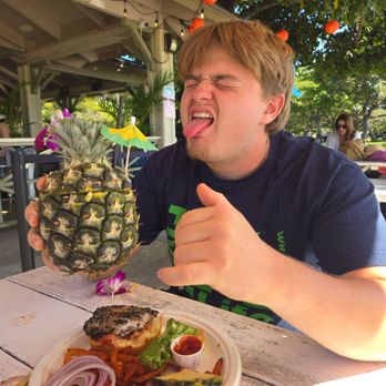 Barefoot Beach Cafe - Love the Barefoot Cafe fresh whole pineapple smoothie! Rocks! - Breakfast & Brunch Near Me - Honolulu, Hawaii