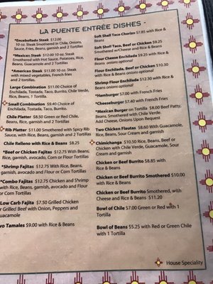 Menu photo 8 La Puente Restaurant South Salt Lake, UT