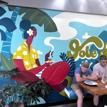 Le Crepe Cafe Kailua - The wall graphic is hand-painted precision street/primitive in style and really makes the place magical. - Creperies Near Me - Kailua, Hawaii Le Crepe Cafe Kailua - The wall graphic is hand-painted precision street/primitive in style and really makes the place magical. - Creperies Near Me - Kailua, Hawaii