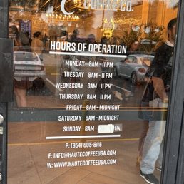Exterior outside entrance of Haute Coffee University - Hours 9/26 - Davie, Florida Exterior outside entrance of Haute Coffee University - Hours 9/26 - Davie, Florida
