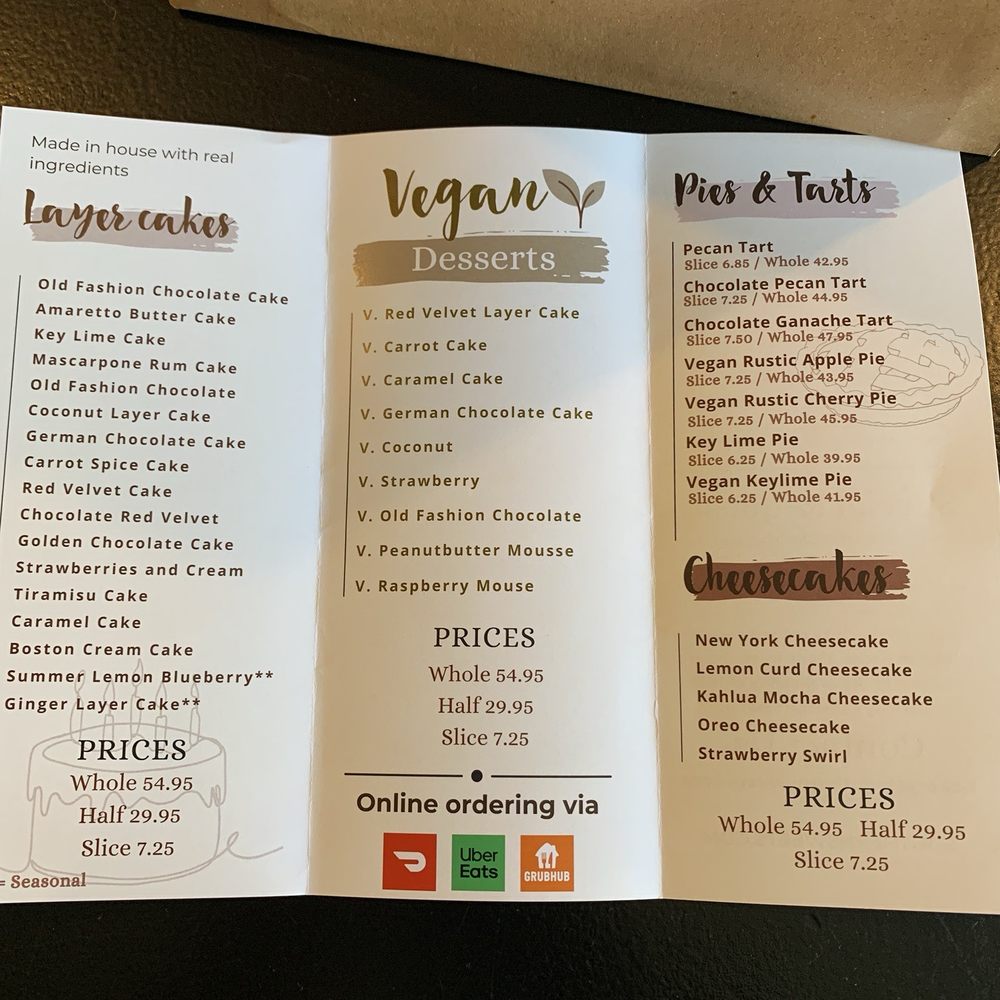 Southern Sweets Bakery - Dessert menu inside - Bakeries Near Me - Decatur, Georgia