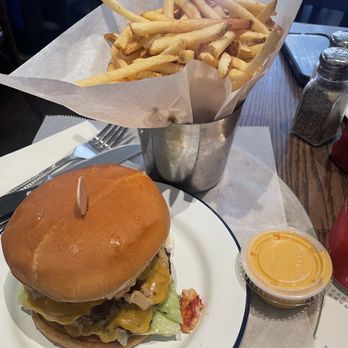 The Rex Burger & Lobster - The Rex Burger with Lobster and French Fries - American Near Me - Mineola, New York The Rex Burger & Lobster - The Rex Burger with Lobster and French Fries - American Near Me - Mineola, New York
