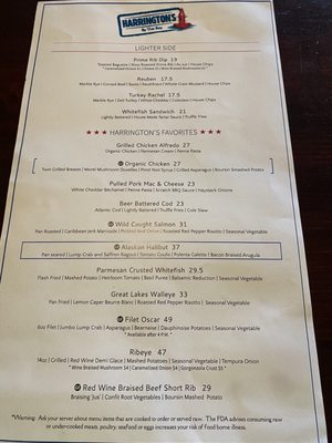 Menu photo 1 Harrington's By the Bay Traverse City, MI