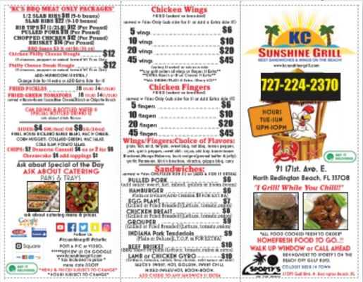 Menu photo 7 KC Sunshine Grill North Redington Beach, FL