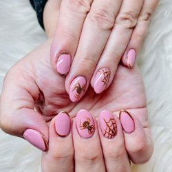 Azure Nails - My Halloween nails pink and gold just the way I like them!