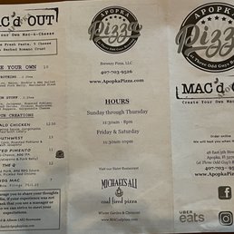Menu - front Menu - front