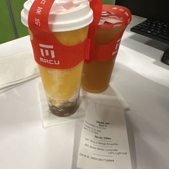 Macu Tea - Pretty nice that it comes with the handle bag thingy. Expecting to go a lot since it's right across the street from work - Bubble Tea Near Me - Irvine, California