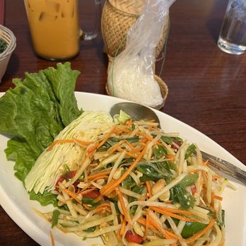 Sa Bai Thai Cuisine - GREEN PAPAYA SALAD w/sticky rice $12.50 - Thai Near Me - Portland, Oregon Sa Bai Thai Cuisine - GREEN PAPAYA SALAD w/sticky rice $12.50 - Thai Near Me - Portland, Oregon
