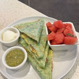 Breakfast quesadilla.
