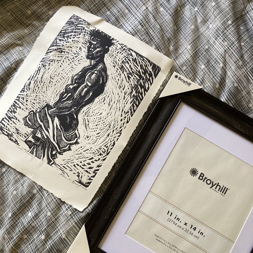 Big Lots - Discount-priced picture frame purchased for my portrait from artist Warren Bradley, whom I often pose nude for as an artist-model/muse! - Department Stores Near Me - Winston Salem, North Carolina