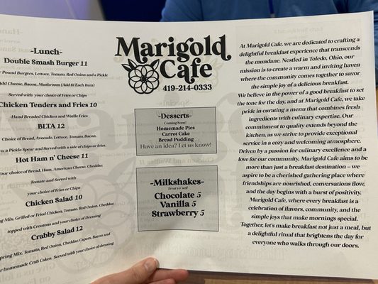 Menu photo 4 Marigold Cafe Toledo, OH