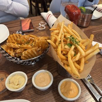 Napa Valley Burger Company - Waffle fries, Seasoned Fries, Garlic aïoli, chipotle aïoli, habanero aioli - New American Near Me - Sausalito, California Napa Valley Burger Company - Waffle fries, Seasoned Fries, Garlic aïoli, chipotle aïoli, habanero aioli - New American Near Me - Sausalito, California