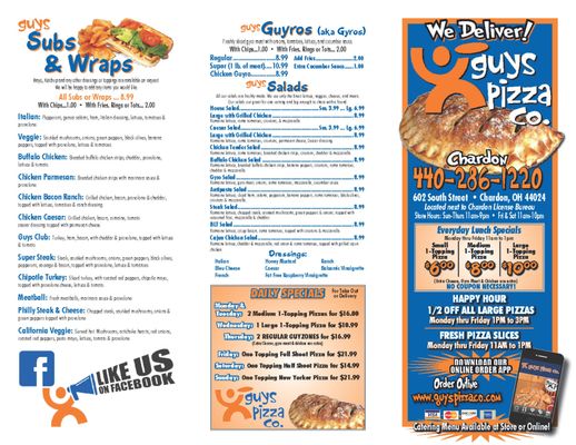 Menu photo 2 Guys Pizza Co. - Chardon Chardon, OH Menu photo 2 Guys Pizza Co. - Chardon Chardon, OH