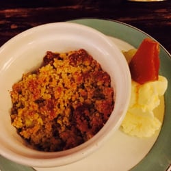 Rivers Meet - Homemade Toffee apple crumble with ice cream and homemade toffee