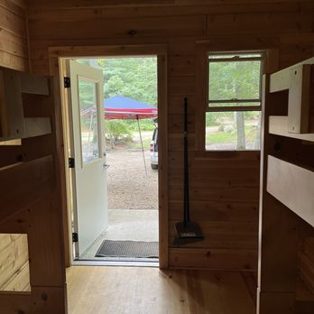 Burlingame State Park Campground - Inside the cabin looking out cabin X - Campgrounds Near Me - Charlestown, Rhode Island Burlingame State Park Campground - Inside the cabin looking out cabin X - Campgrounds Near Me - Charlestown, Rhode Island