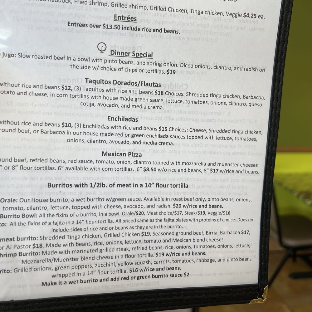 Órale - Menu - Mexican Near Me - Sylvan Lake, Michigan Órale - Menu - Mexican Near Me - Sylvan Lake, Michigan