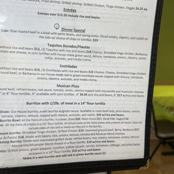 Órale - Menu - Mexican Near Me - Sylvan Lake, Michigan