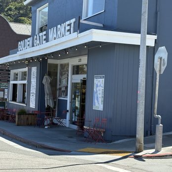 The Golden Gate Market - On the corner, up the hill. Minimal parking. watch out for speeding bikes AND cars driven by tourists, NOT  paying attention. - Grocery Near Me - Sausalito, California