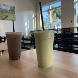 Nano's Coffee Trading - Sweetened iced matcha and Chai Latte