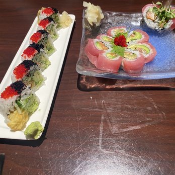 Kinja Sushi - Can't remember the names but the one of the right was my favorite roll of the night - Sushi Bars Near Me - Concord, California