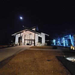 Jennings Trace - Outside Reception Hall Evening.. sitting area in blue.