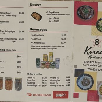 8 Star K - menu - Korean Near Me - Yucca Valley, California