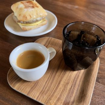 Lander Coffee - Guatemala espresso and sausage egg sandwich - Coffee & Tea Near Me - Tacoma, Washington