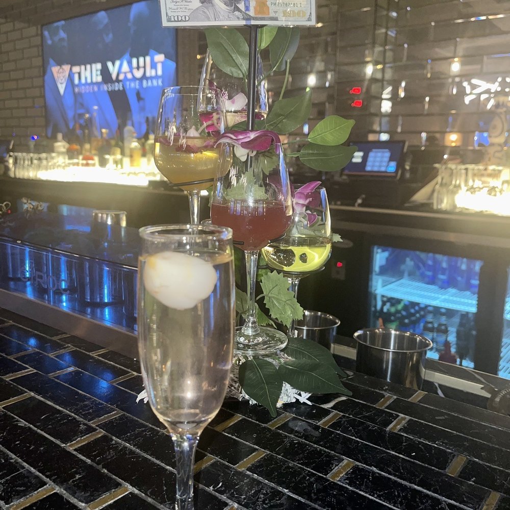 The Vault - My "Millionaire Bellini" w/the Mirmosa's Money Tree in the background. - Breakfast & Brunch Near Me - Atlanta, Georgia The Vault - My "Millionaire Bellini" w/the Mirmosa's Money Tree in the background. - Breakfast & Brunch Near Me - Atlanta, Georgia
