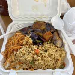 Spicy Eggplant Tofu, Egg Fried Rice, noodle