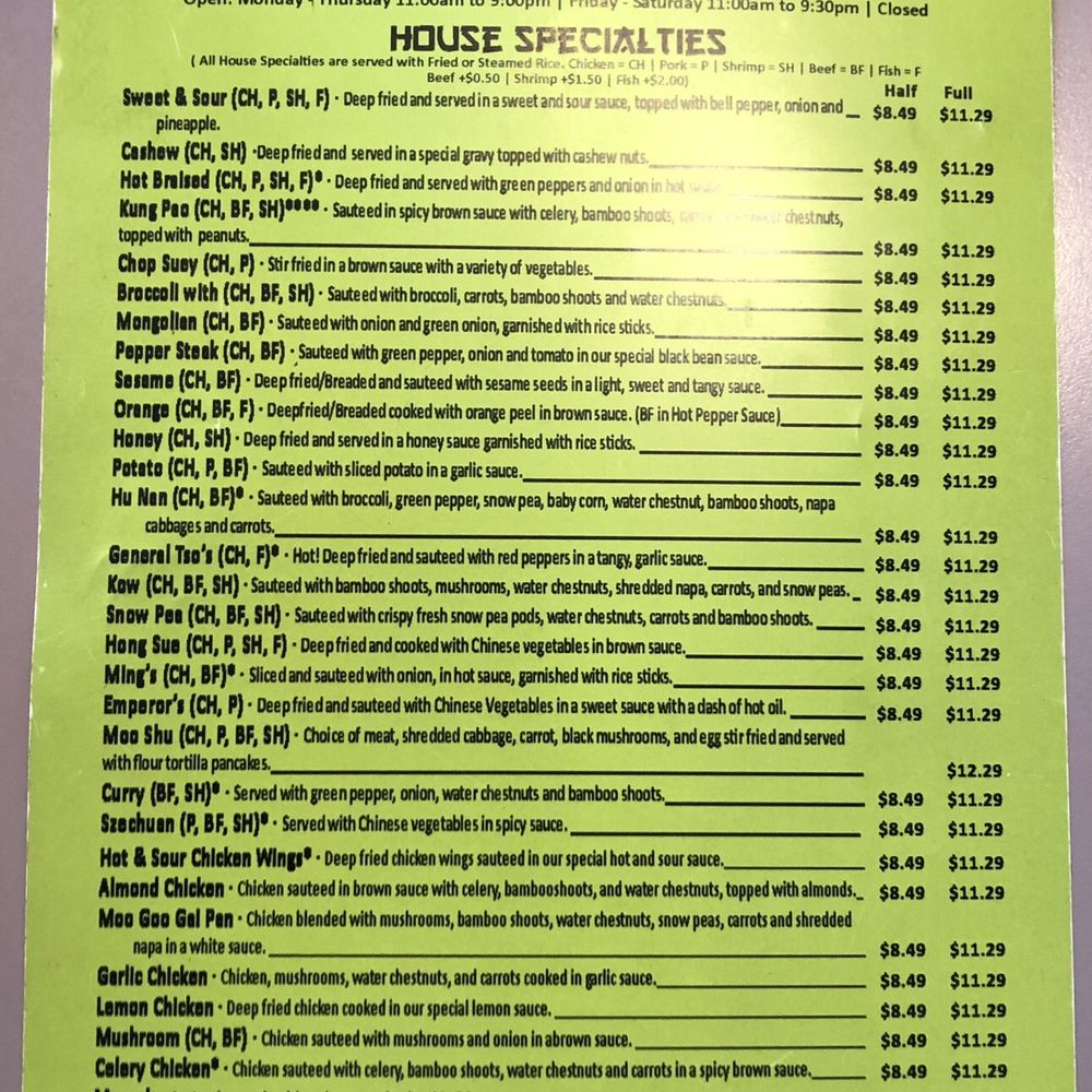 Lam's Garden Restaurant - Menu 2/2 - Chinese Near Me - Crystal City, Missouri Lam's Garden Restaurant - Menu 2/2 - Chinese Near Me - Crystal City, Missouri