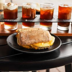 Annabelle House MN - The Nate on Focaccia Bread with the Fall flight behind