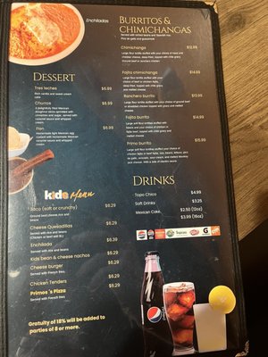 Menu photo 1 Los Primos Mexican Grill Houston, TX