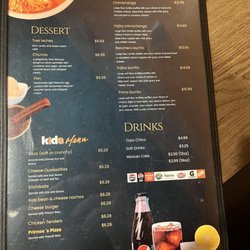 Los Primos Mexican Grill - Dessert, kids, and drink menu