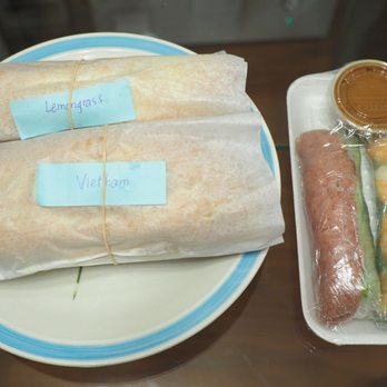 Bonjour Banh Mi - Chicken, viet ham bahn mi & pork / shrimp salad roll- salad rolls are half half order making one order in total. Great way to try 2x! - Vietnamese Near Me - Vancouver, British Columbia