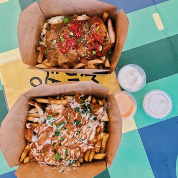 The Kroft - top: chicken katsu curry poutine bottom: chicken tikka masala poutine - Sandwiches Near Me - Anaheim, California