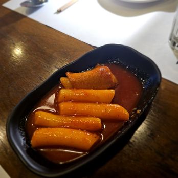 Take31 - Banchan- Ddukbokki. Or in other words spicy rice cakes with eomuk/fish cakes. Tasty - Korean Near Me - New York, New York