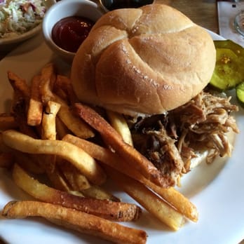 Biltmore Stable Cafe - Carolina Pulled Pork Sandwich with Hand Cut Fries and Homemade Pickes! - American Near Me - Asheville, North Carolina