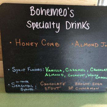 Bohemeo's - Current menu as of 02/21/2021 - Coffee & Tea Near Me - Houston, Texas