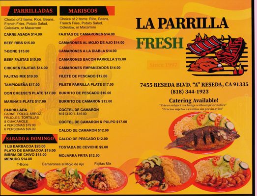 Menu photo 2 La Parrilla Fresh Reseda, CA Menu photo 2 La Parrilla Fresh Reseda, CA