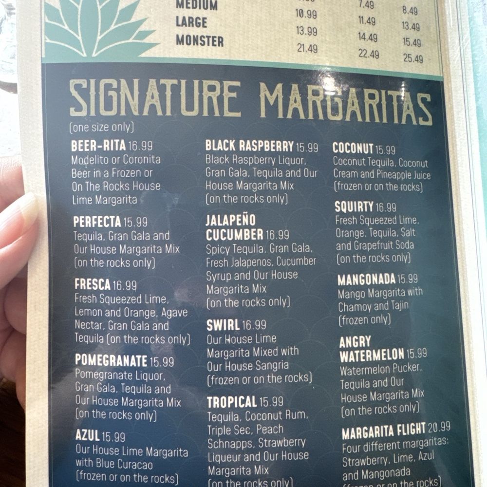 Drink menu Drink menu