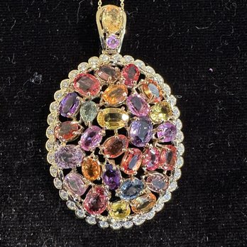 Beehive Estate Sales - Sapphire and diamond pendant on 14k gold setting. Includes written appraisal - Appraisal Services Near Me Beehive Estate Sales - Sapphire and diamond pendant on 14k gold setting. Includes written appraisal - Appraisal Services Near Me